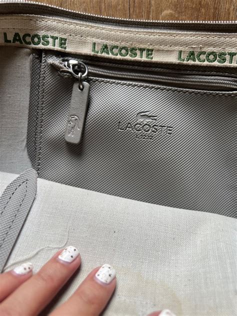 authentic lacoste tote bag vs fake|lacoste bag stitching.